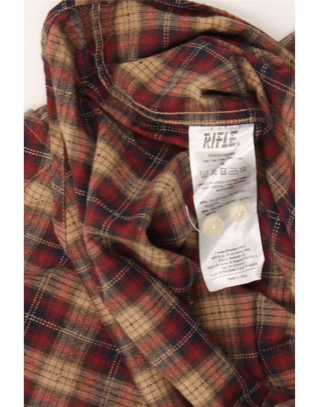 Ανδρικό φανελένιο πουκάμισο Rifle XL Red Check Polyester