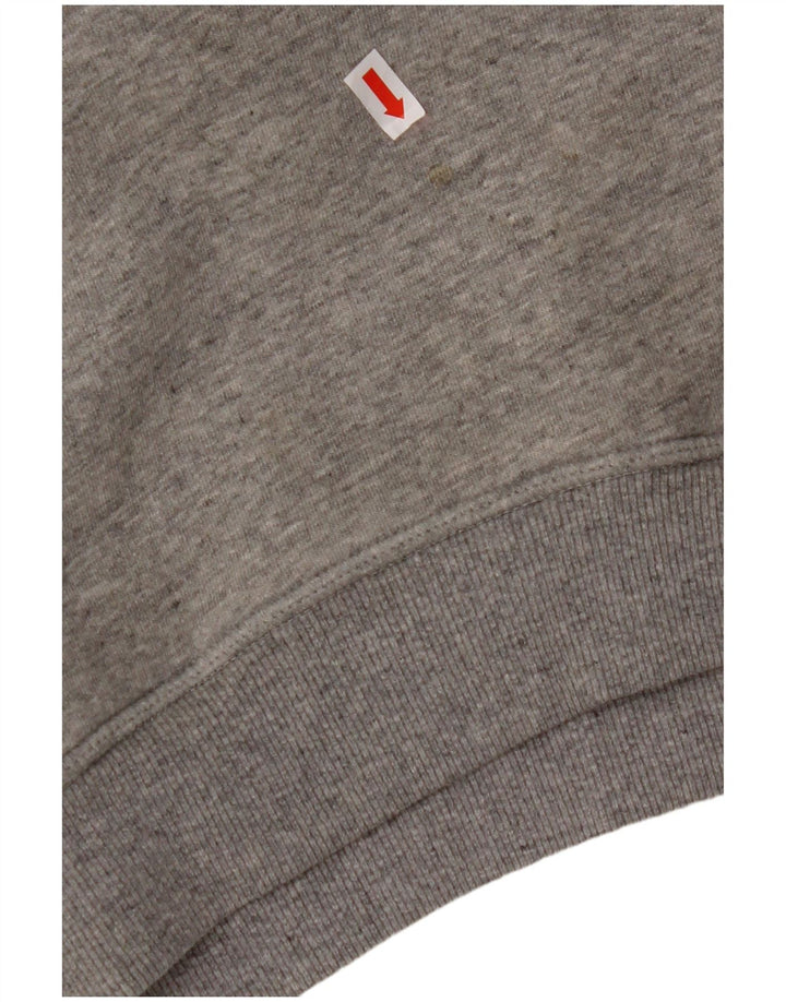 JACK WILLS Γυναικείο μπλουζάκι με κουκούλα μεγάλου μεγέθους UK 10 μικρό γκρι βαμβακερό