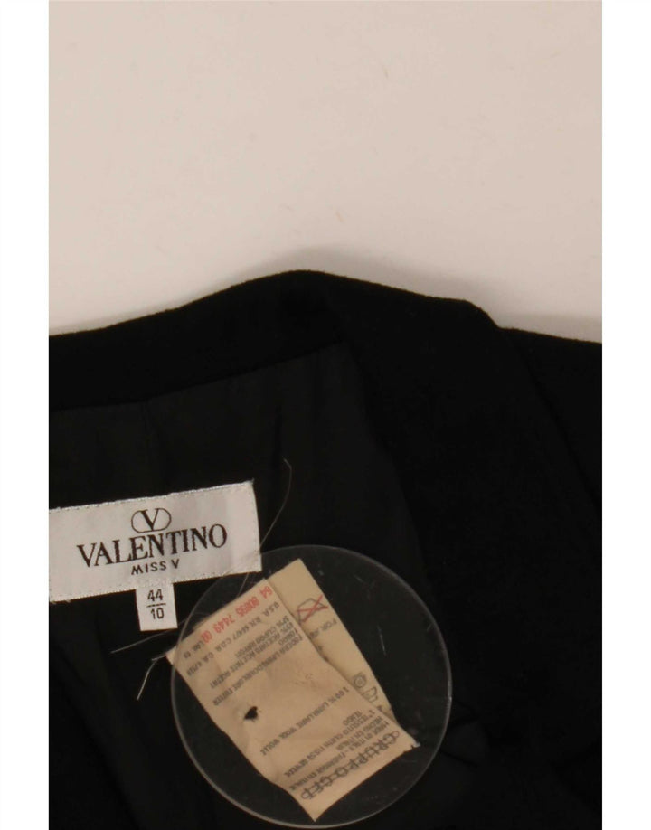 Valentino Γυναικείο Μπουφάν Blazer με 4 Κουμπιά IT 44 Μεσαίο Μαύρο Μαλλί