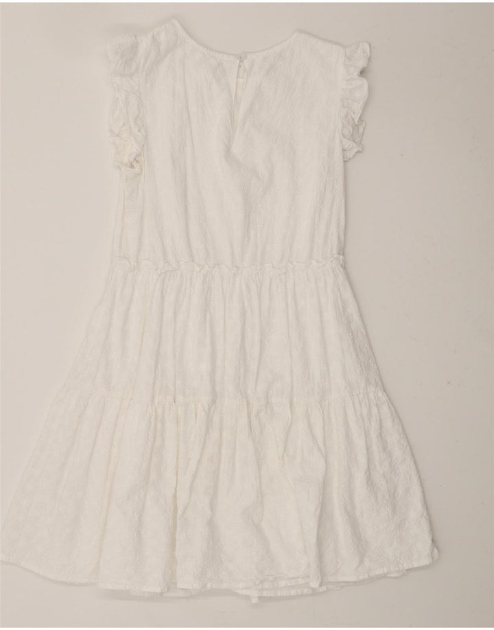 VINTAGE Womens Sleeveless A-Line Dress Medium White Vintage Vintage and Second-Hand Vintage from Messina Hembry 