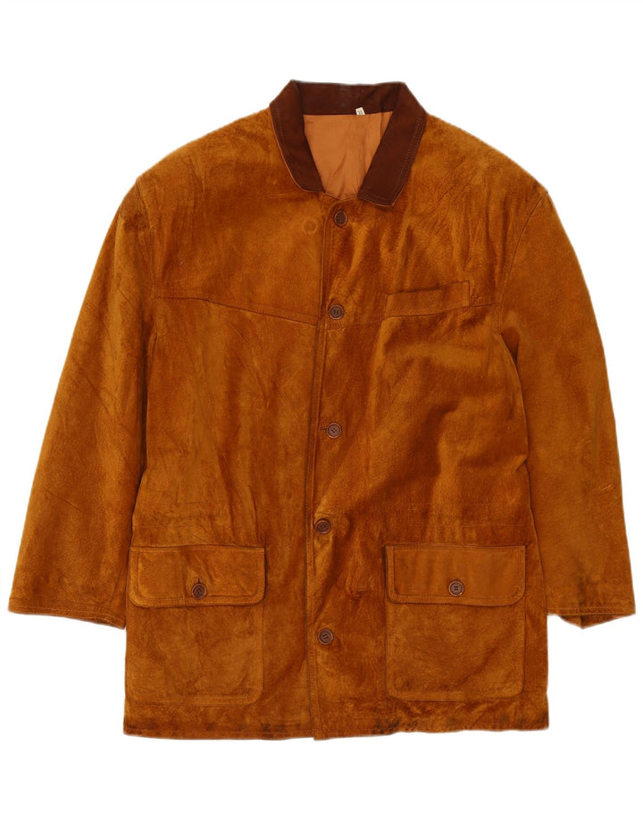 Vintage Ανδρικό Σουέντ Πανωφόρι UK 42 XL Καφέ Δερμάτινο