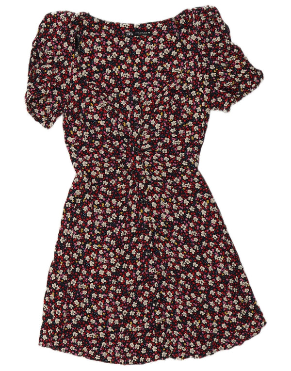 Zara Γυναικείο Πουκάμισο Φόρεμα UK 6 XS Πολύχρωμο Floral Πολυεστέρας