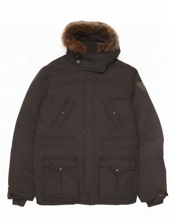 Ανδρικό παλτό με κουκούλα Levi's UK 42 XL Μαύρο Πολυεστέρας