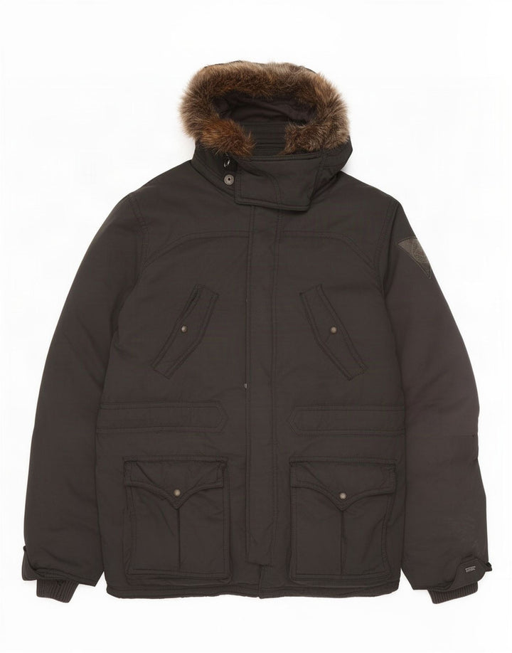 Ανδρικό παλτό με κουκούλα Levi's UK 42 XL Μαύρο Πολυεστέρας