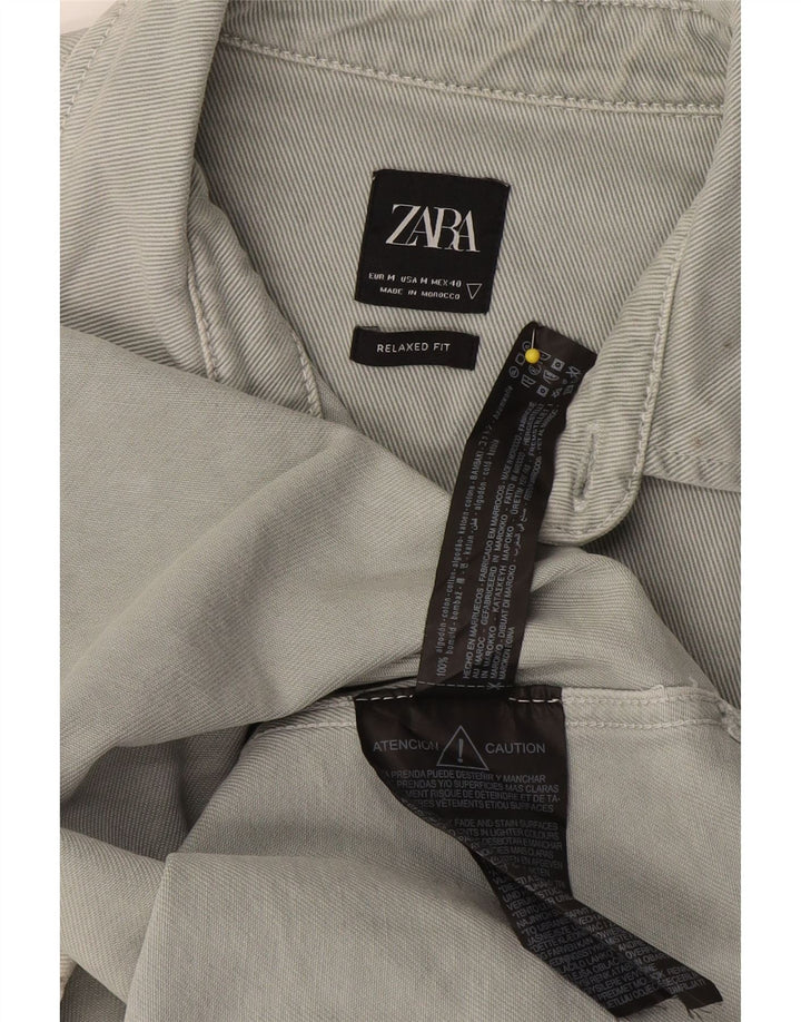 Ανδρικό τζιν πουκάμισο Zara Relaxed Fit, Μεσαίο γκρι βαμβακερό