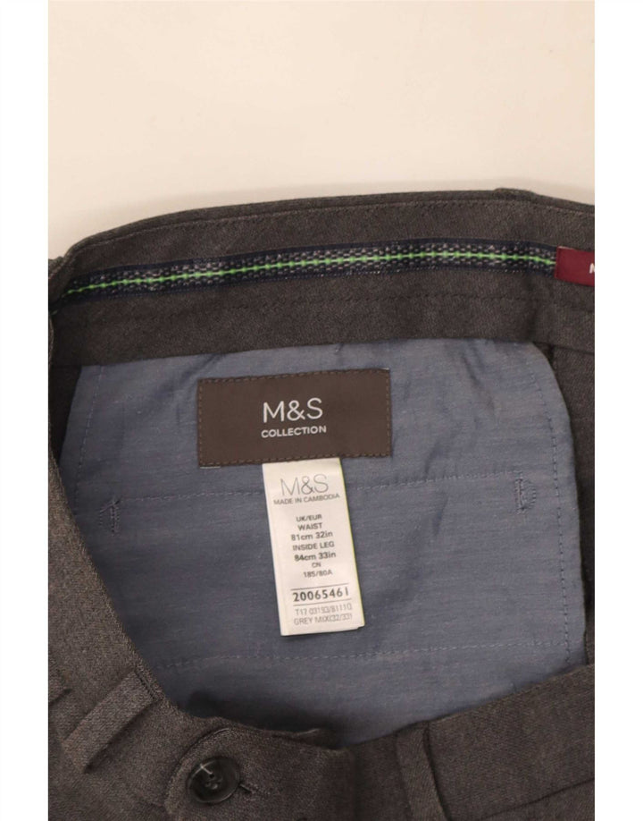 Ανδρικό Slim Suit Παντελόνι Marks & Spencer W32 L33 Grey Polyester