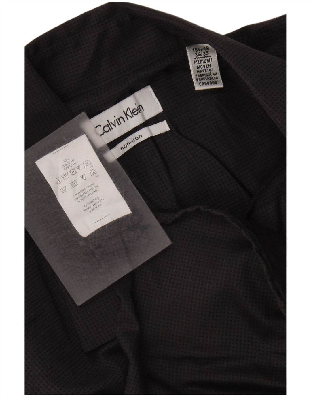 Ανδρικό πουκάμισο CALVIN KLEIN Νούμερο 15 1/2 16 Βαμβακερό μεσαίο γκρι με στίγματα