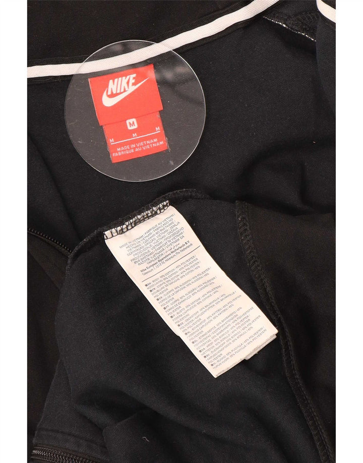 Ανδρικό πουλόβερ Nike με φερμουάρ, μεσαίο μαύρο βαμβακερό