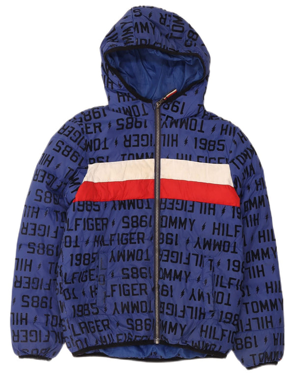 Tommy Hilfiger Boys Graphic padded Jacket 12-13 Years Large Blue