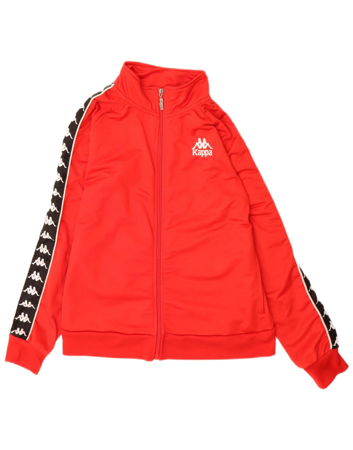 KAPPA Γυναικεία φόρμα φόρμας γραφικών Top Jacket UK 16 Large Red Colourblock