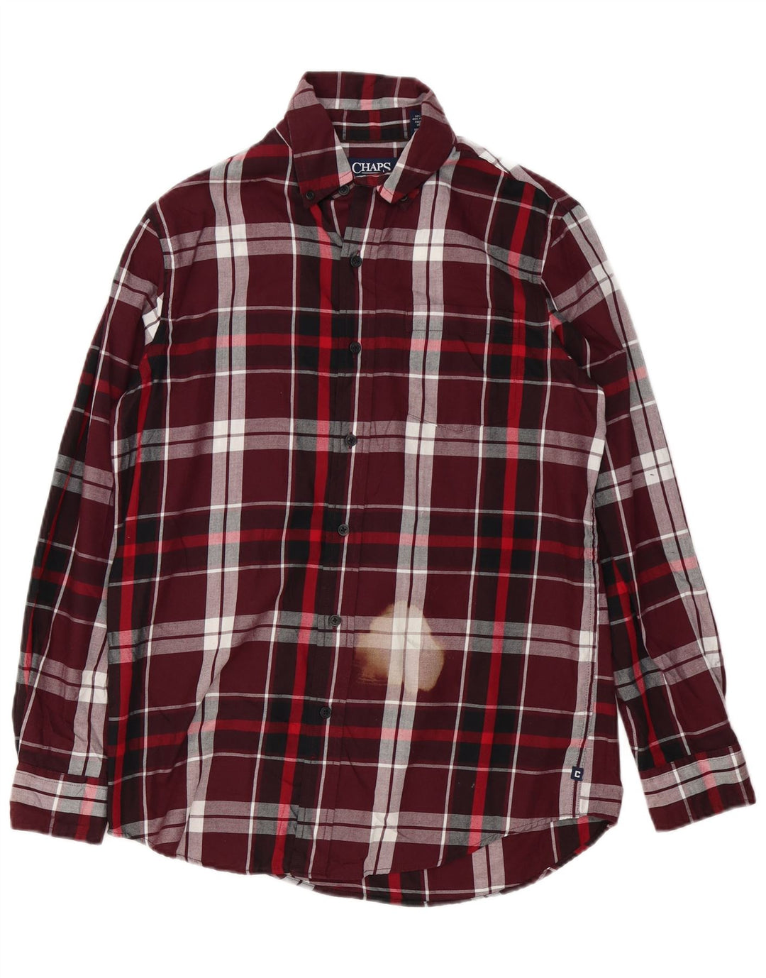 Ανδρικό πουκάμισο Chaps Flannel Μικρό μπορντό, καρό βαμβακερό