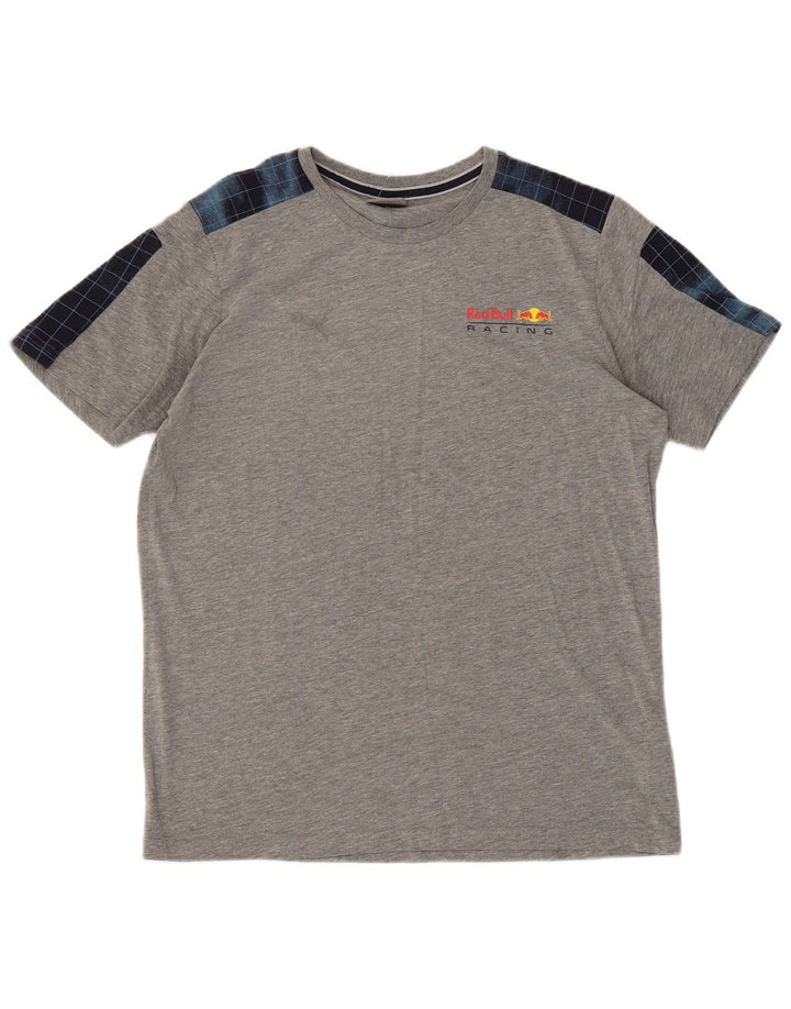 Ανδρικό T-Shirt Puma Τοπ μεσαίου γκρι χρώματος βαμβακερό