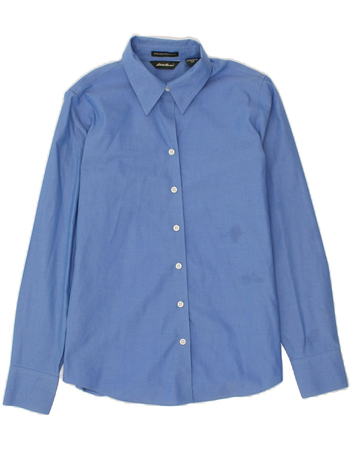EDDIE BAUER Womens Shirt UK 6 XS Blue Cotton Vintage Eddie Bauer and Second-Hand Eddie Bauer from Messina Hembry 