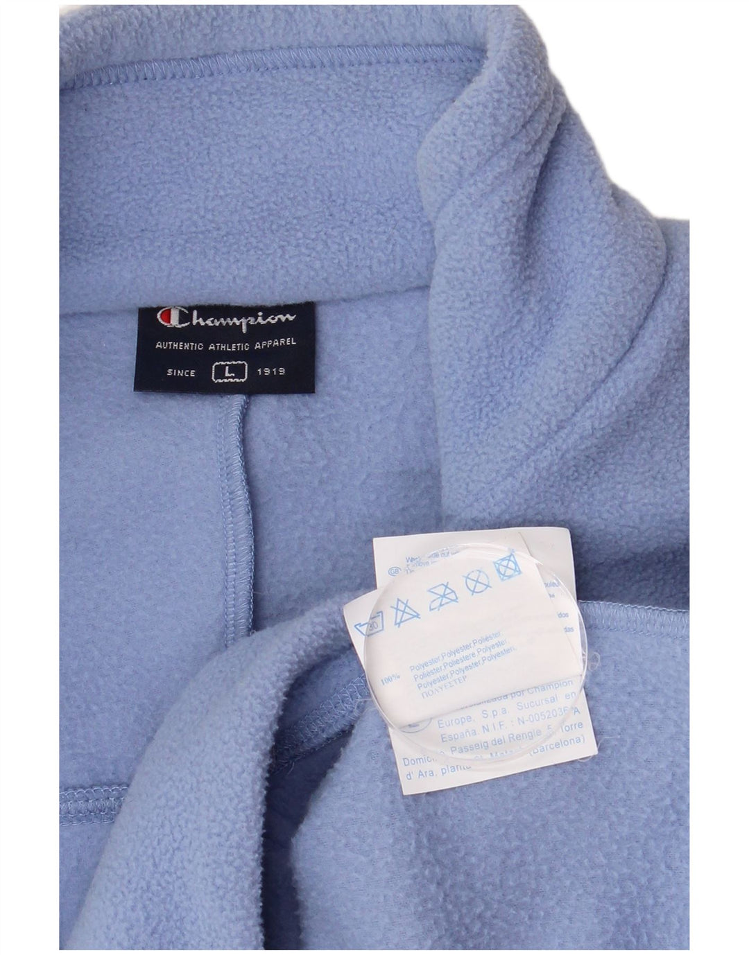 Champion Ανδρικό φερμουάρ Fleece Jumper Μεγάλο Μπλε Πολυεστέρας