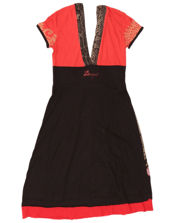 Γυναικείο Desigual Graphic A-Line φόρεμα UK 4 XS μαύρο φλοράλ