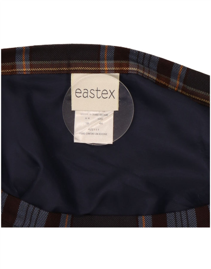 Eastex Γυναικεία Πλισέ Φούστα Μέγεθος 18 XL W36 Καφέ Check Polyester