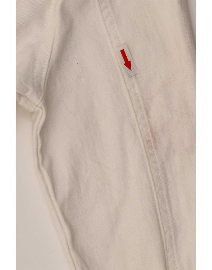 Τζιν μπουφάν Lee Womens Riders UK 10 Small White Cotton