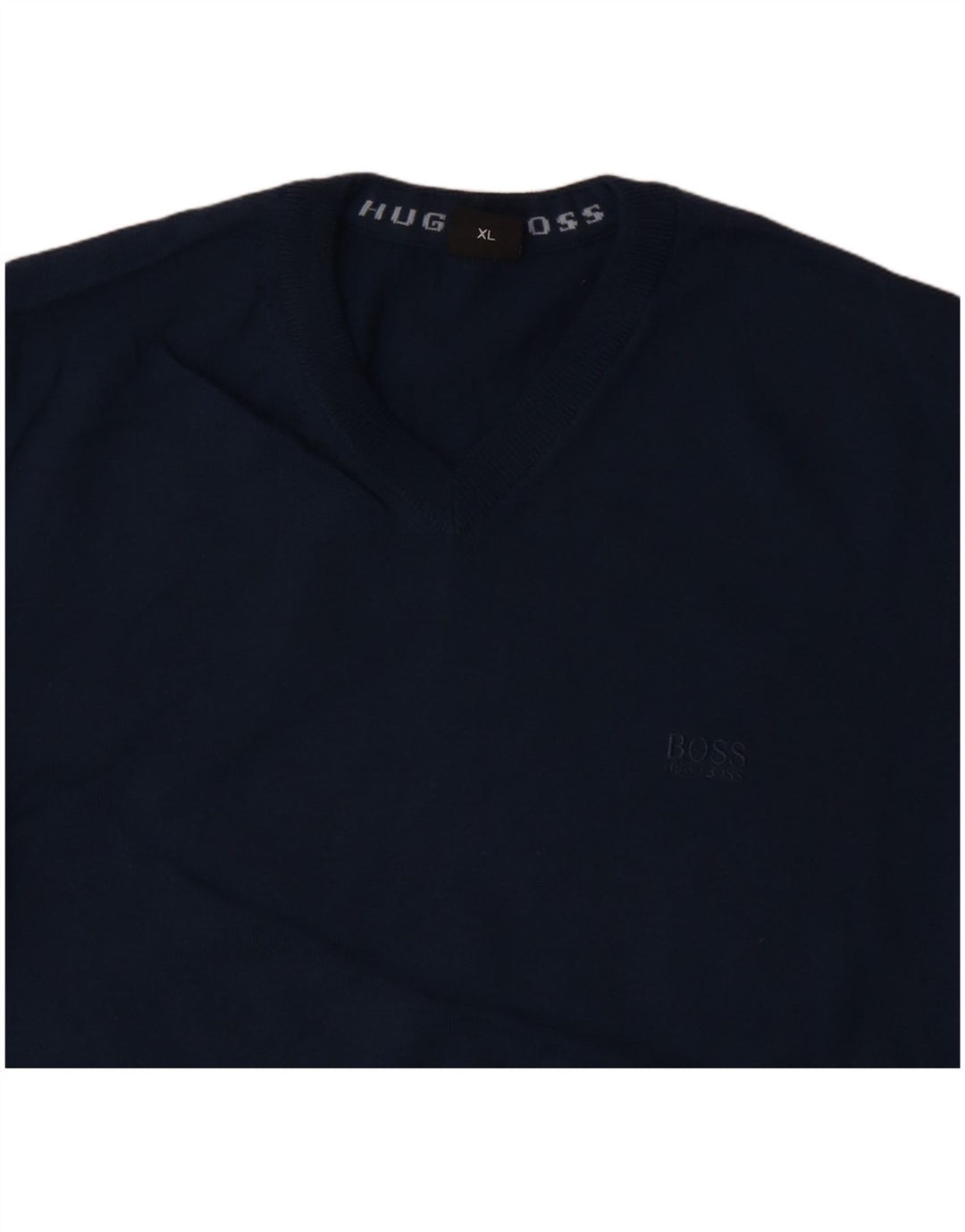 Ανδρικό πουλόβερ HUGO BOSS με V λαιμόκοψη XL Μαλλί Navy Blue