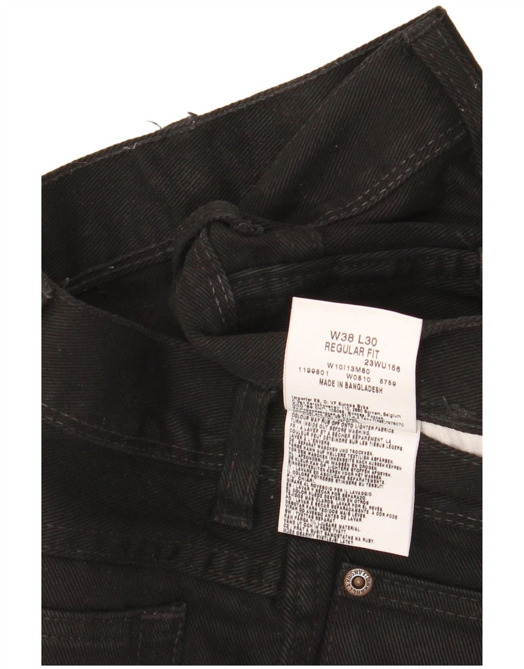 Ανδρικό τζιν ίσιο Wrangler Regular Fit W38 L30 μαύρο βαμβακερό