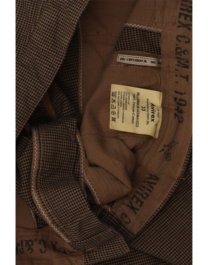 Ανδρικό ίσιο παντελόνι Chino AVIREX W33 L32 Καφέ βαμβακερό Houndstooth