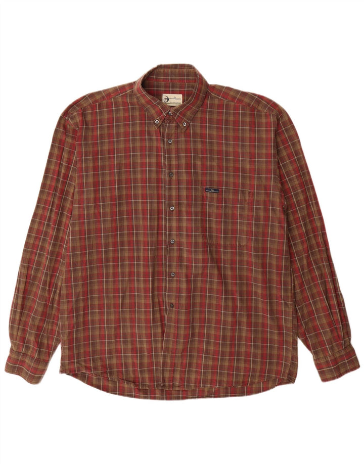 Ανδρικό πουκάμισο Sergio Tacchini 2XL καφέ βαμβακερό