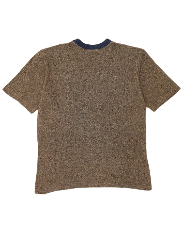 ASICS Ανδρικό T-Shirt Top Large Brown Colourblock Βαμβακερό