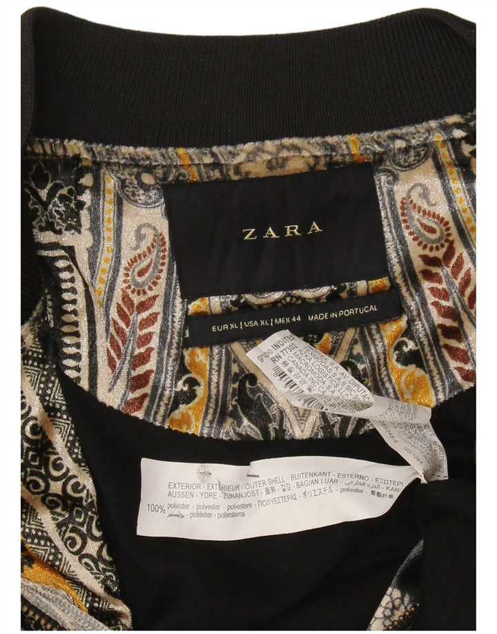 Zara Γυναικείο Bomber Jacket UK 18 XL Πολύχρωμο Paisley Polyester