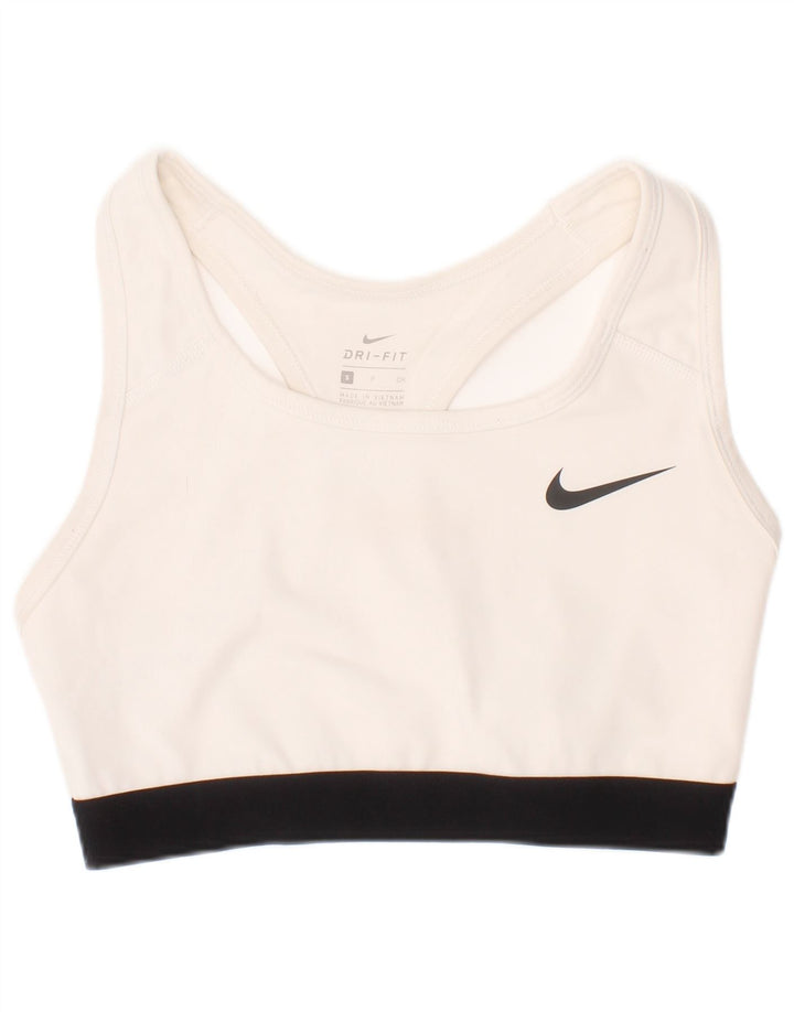 Nike Γυναικείο Dri Fit Αθλητικό Σουτιέν Τοπ Μικρό Λευκό Πολυεστέρας Αθλητικό