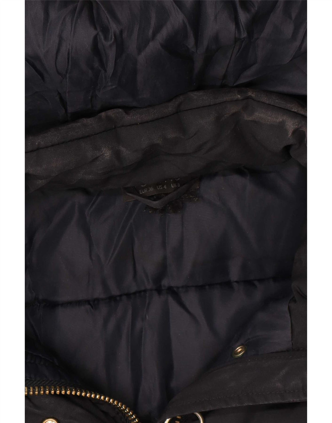 Topshop Γυναικείο μπουφάν με κουκούλα UK 8 Small Navy Blue Polyester