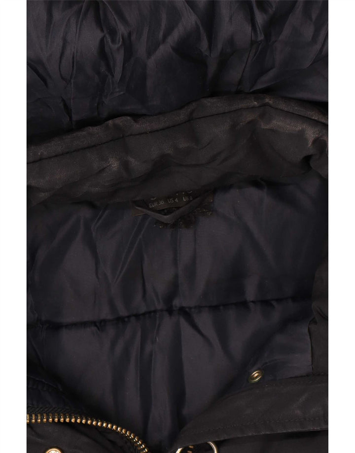 Topshop Γυναικείο μπουφάν με κουκούλα UK 8 Small Navy Blue Polyester