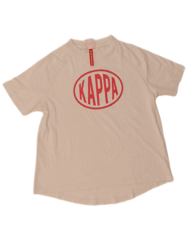 Ανδρικό γραφικό T-Shirt Kappa Top UK 10 Small White Βαμβακερό