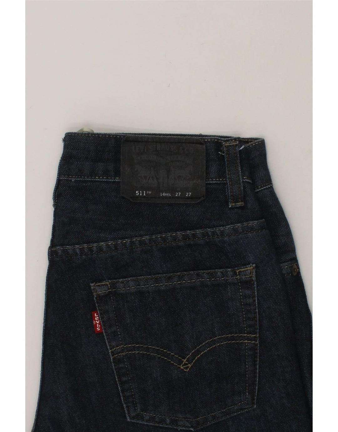 LEVI'S Boys 511 Slim Jeans 13-14 Years W27 L27 Navy Blue Cotton Vintage Levi's and Second-Hand Levi's from Messina Hembry 