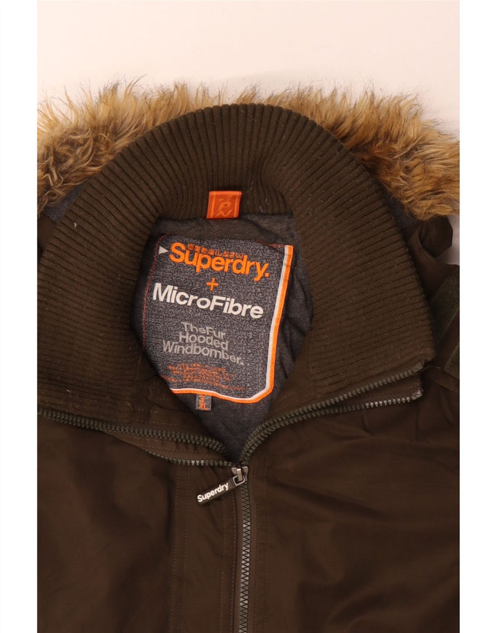 Ανδρικό SUPERDRY Windbomber Hooded Bomber Jacket UK 46 3XL Χακί βαμβακερό
