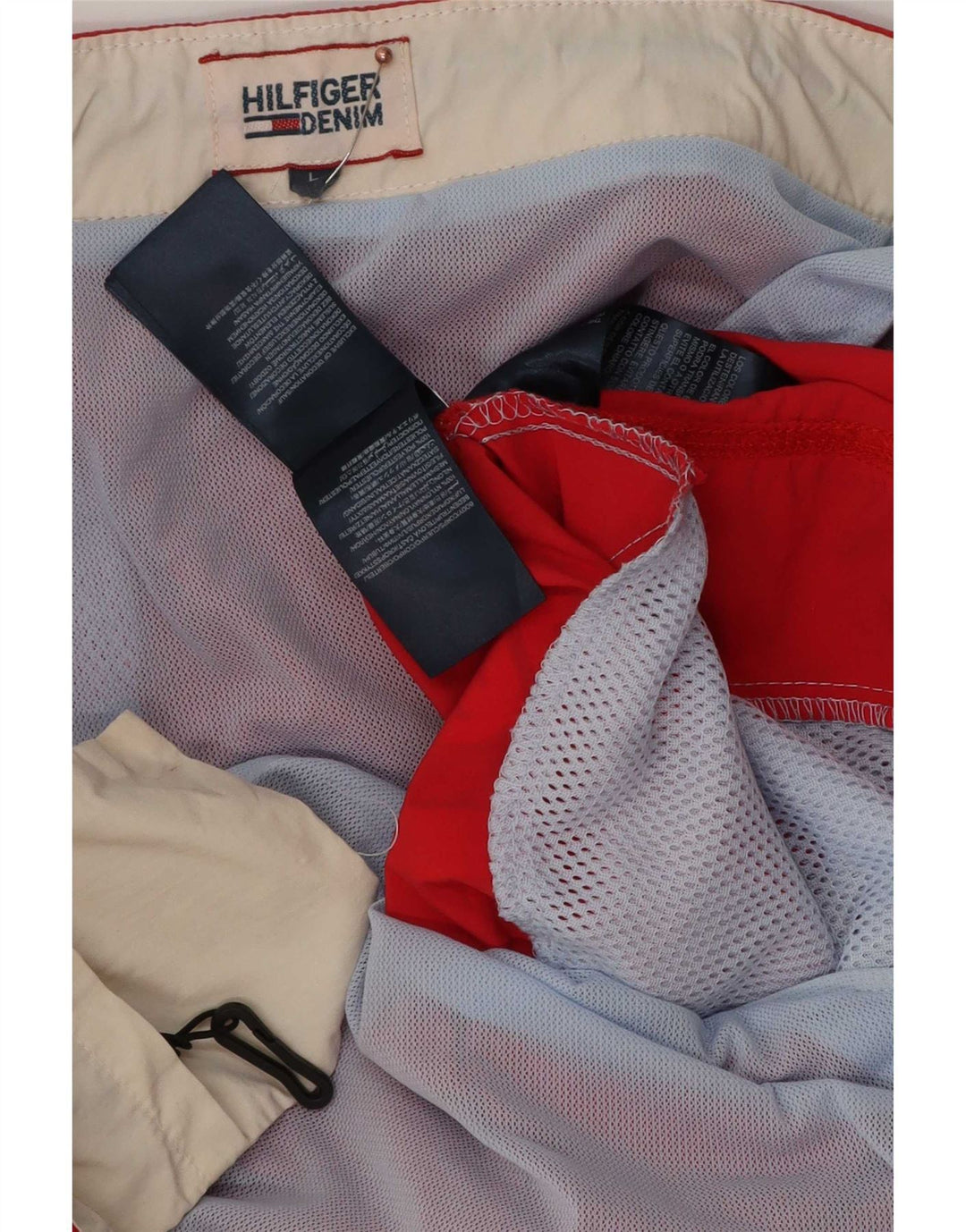 Γραφικό ανδρικό σορτς κολύμβησης Tommy Hilfiger μεγάλο κόκκινο πολυεστέρα