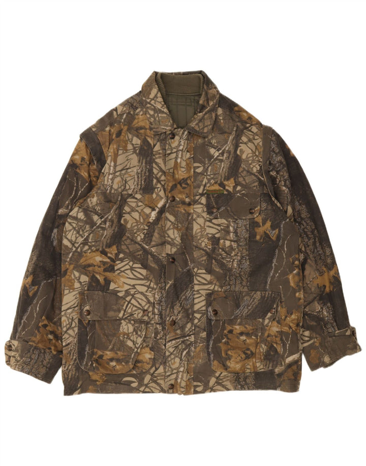 Univers Mens Utility Jacket IT 50 Large Green Camouflage