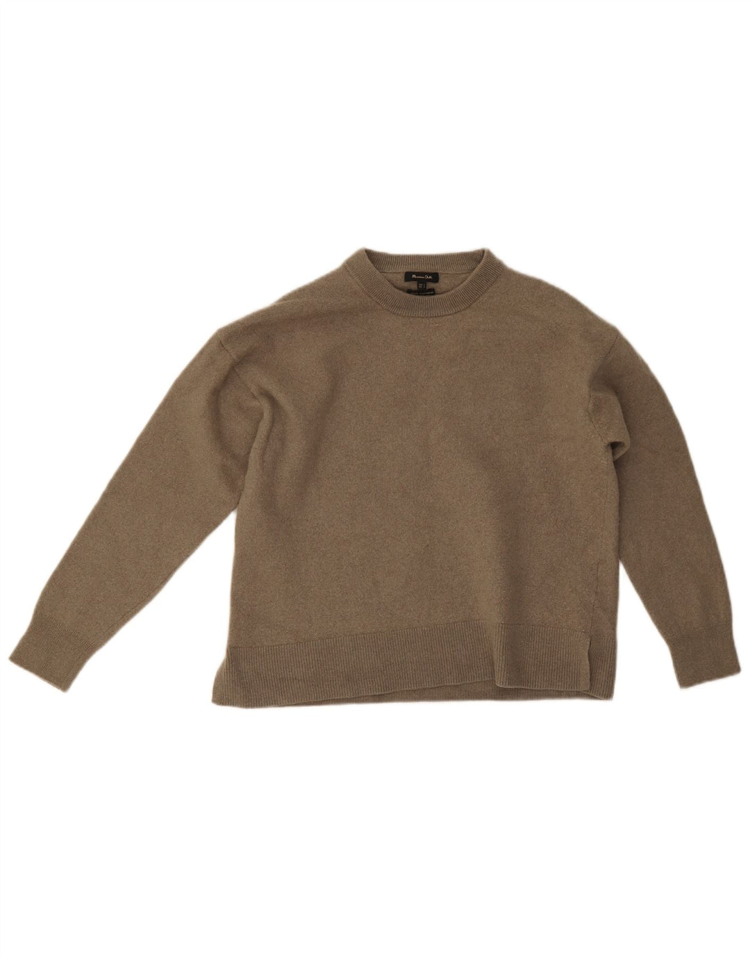 Massimo Dutti Γυναικείο πουλόβερ με λαιμόκοψη UK 14 μεγάλο γκρι μαλλί