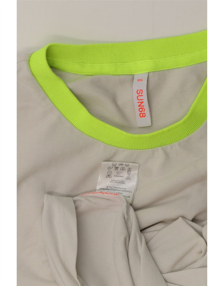 Sun68 Ανδρικό γραφικό T-Shirt Top 2XL Γκρι βαμβακερό