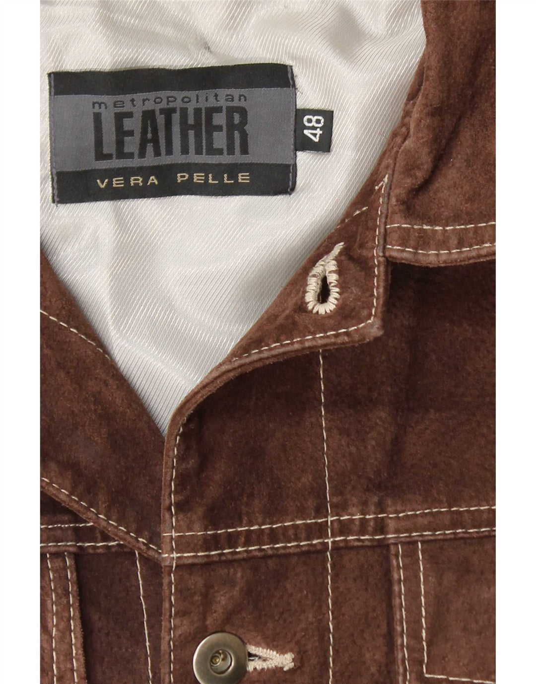 Metropolitan Mens Bomber Suede Jacket IT 48 Medium Brown Δερμάτινο