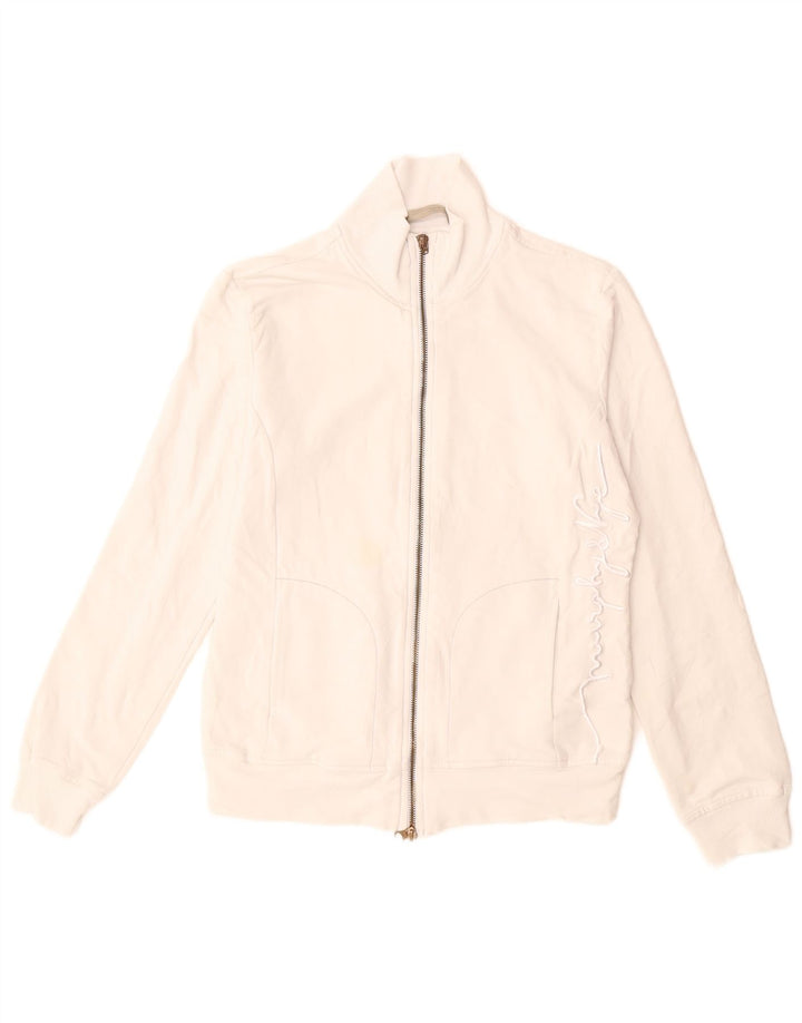 MURPHY & NYE Γυναικεία φόρμα φόρμας γραφικά Top Jacket UK 10 Small White