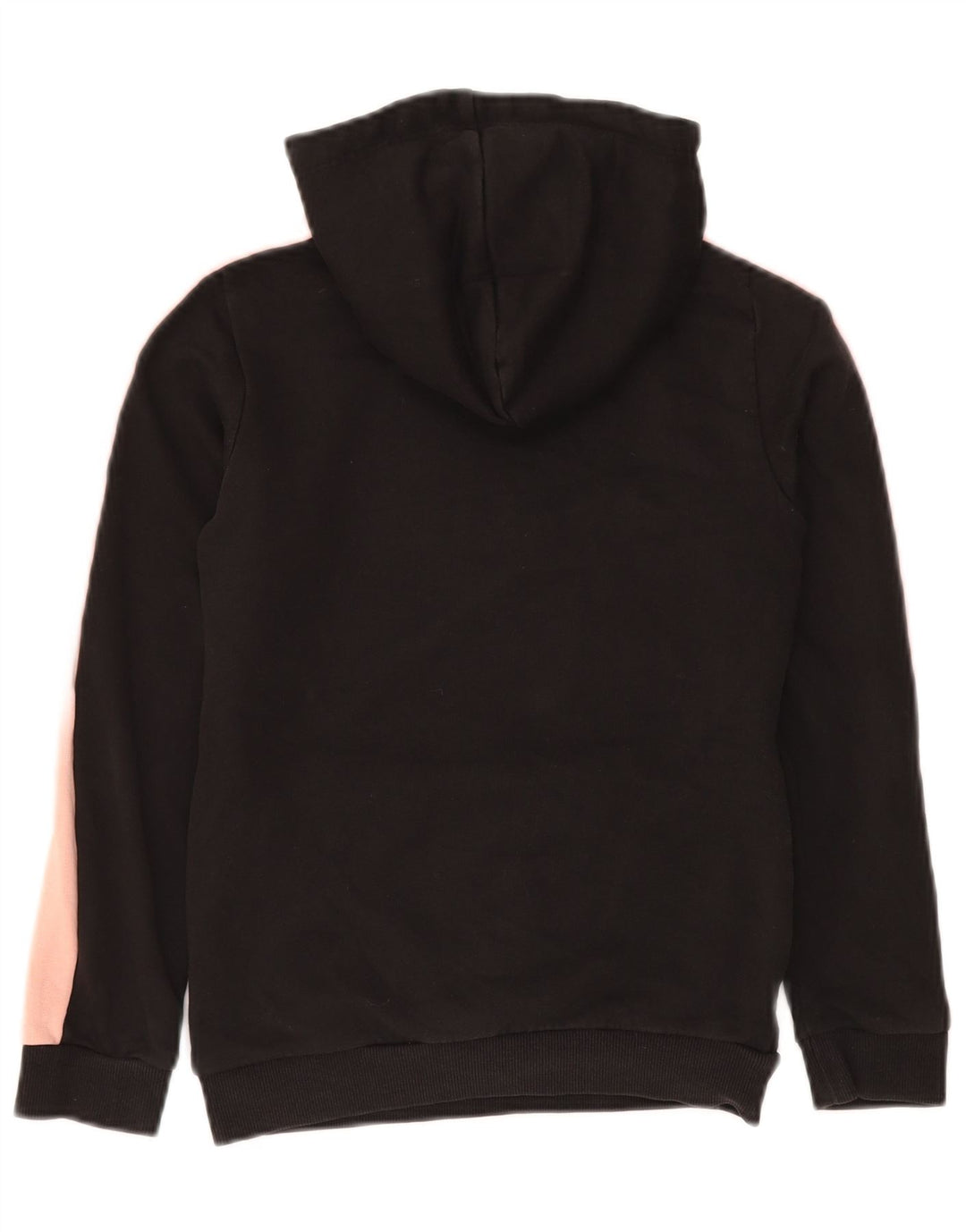 PUMA Girls Hoodie Jumper 11-12 Years Black Colourblock Βαμβακερό