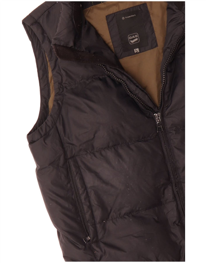 Μεγάλος μαύρος πολυεστέρας Gas Mens Padded Gilet UK 40