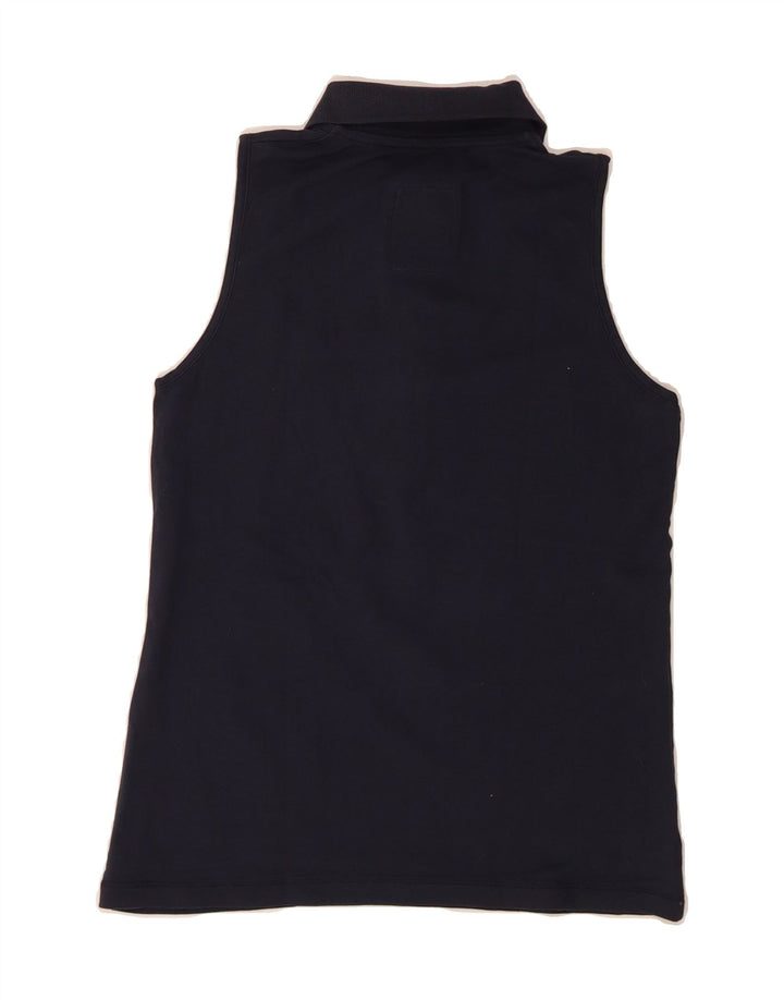 THINK PINK Womens Sleeveless Polo Shirt UK 12 Medium Navy Blue Vintage Think Pink and Second-Hand Think Pink from Messina Hembry 