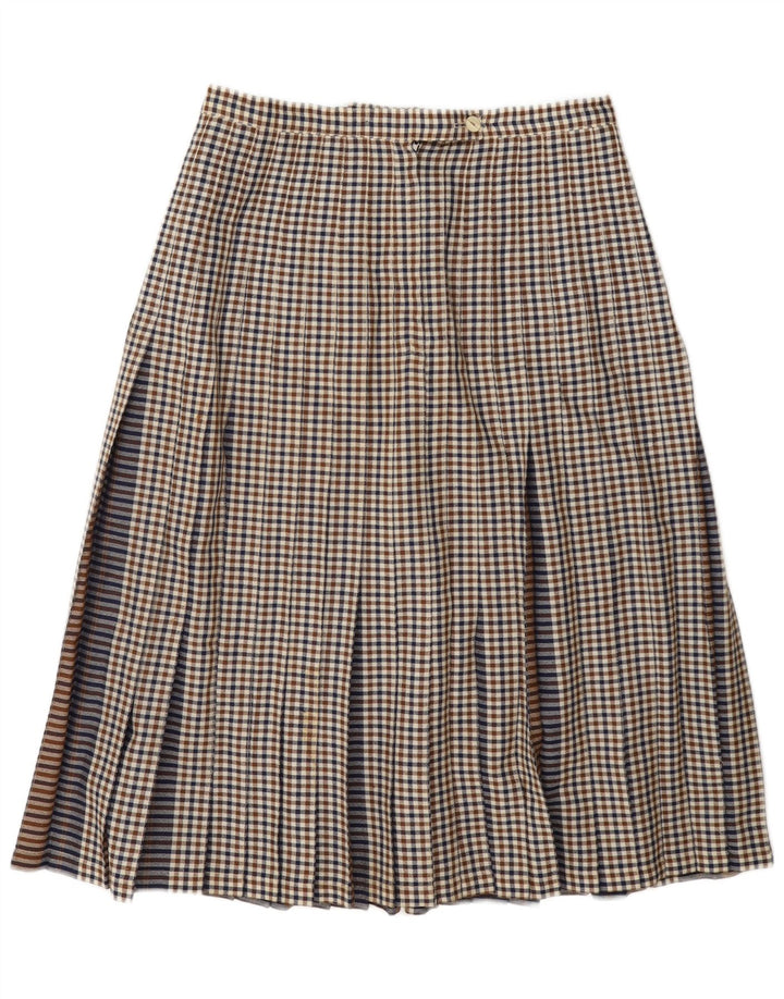 Vintage Γυναικεία Πλισέ Φούστα W32 Μεγάλο Καφέ Gingham