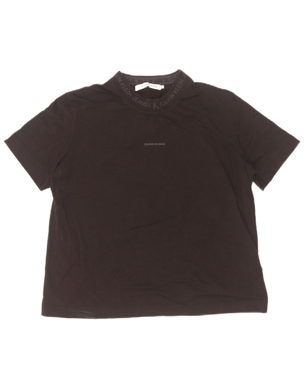 Γυναικείο γραφικό μπλουζάκι Calvin Klein Jeans Top UK 18 XL μαύρο βαμβακερό