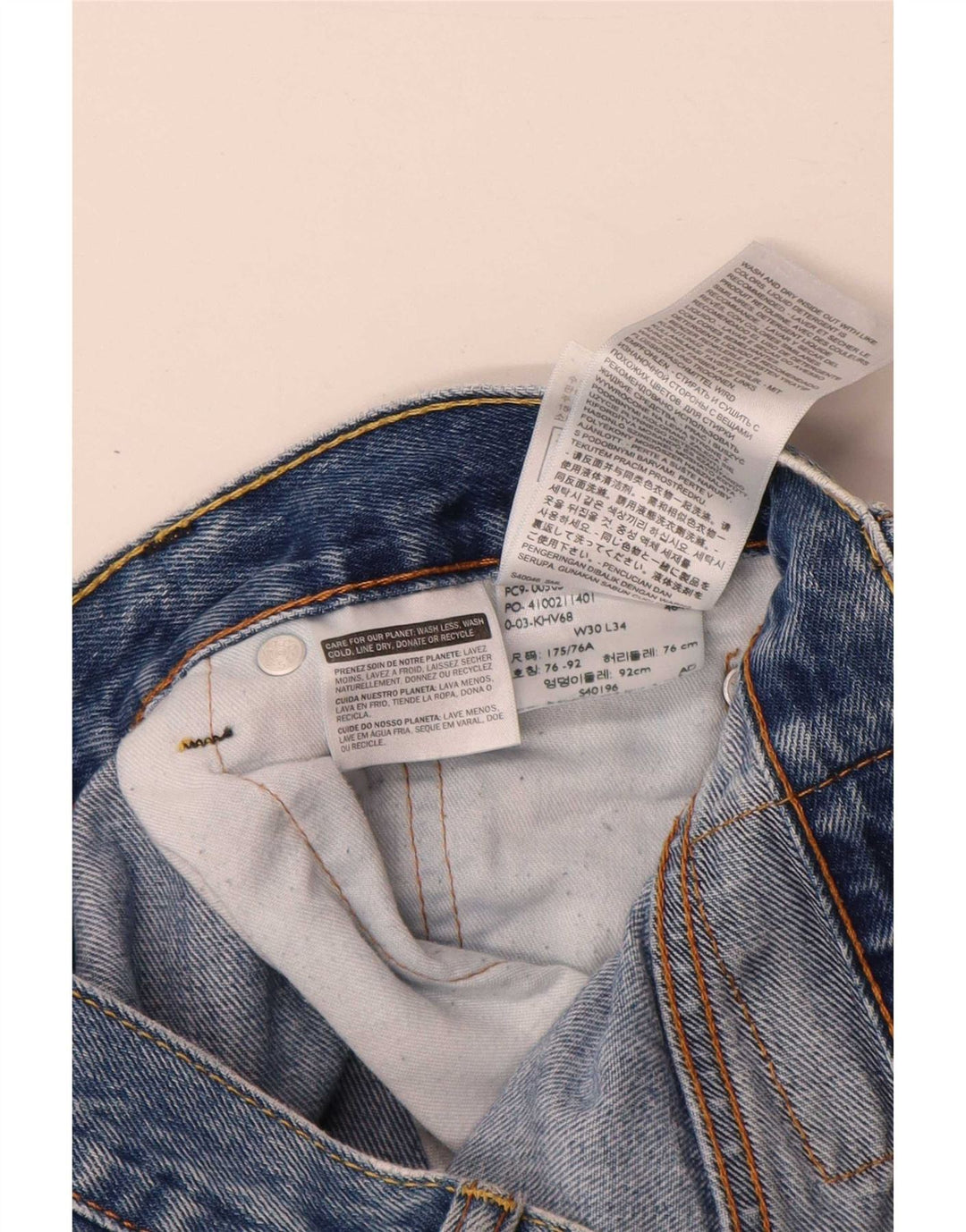 Levi's Mens 505 Straight Jeans W30 L34 Μπλε Βαμβακερό