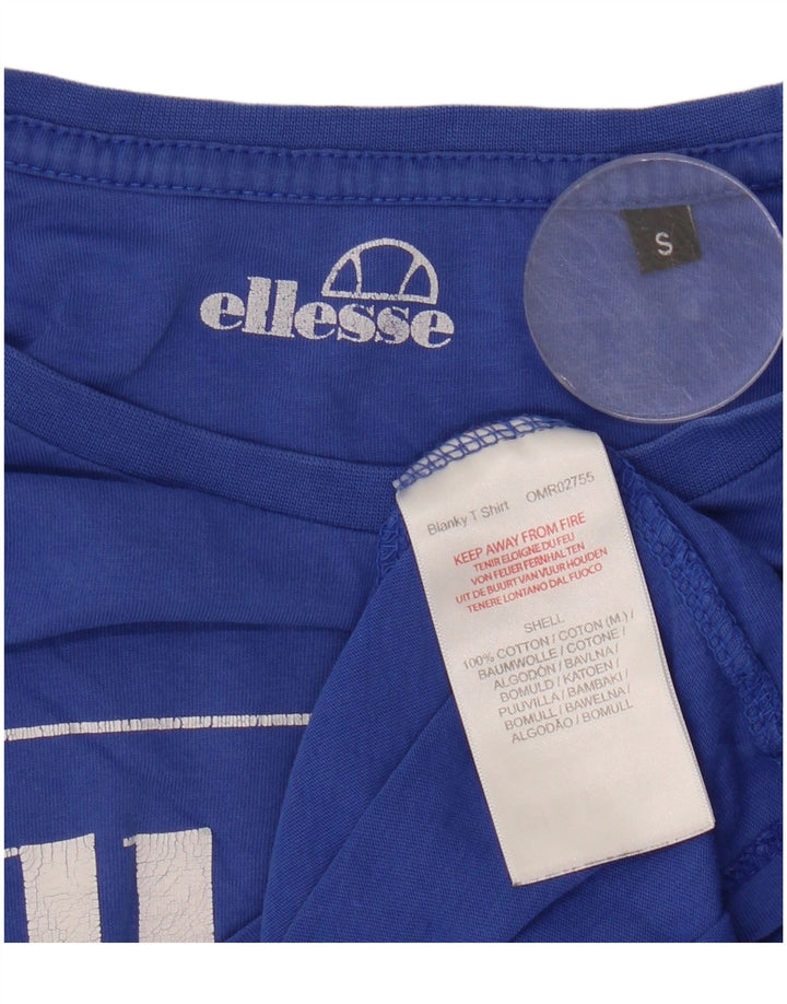ELLESSE Ανδρικό γραφικό T-Shirt Top Μικρό Μπλε Βαμβακερό