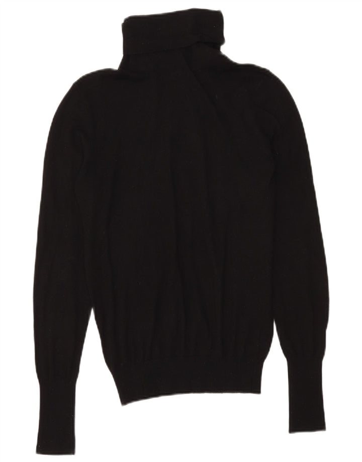Zara Γυναικείο πουλόβερ με ρολό λαιμόκοψη UK 10 Small Black Modal