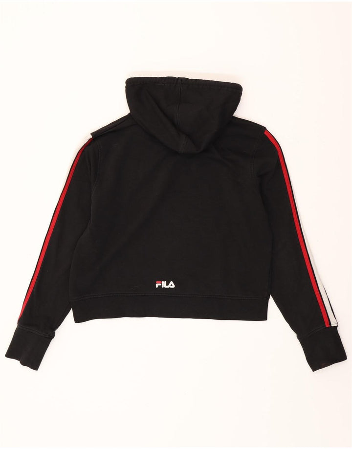 FILA Γυναικείο Crop Graphic Hoodie Jumper UK 18 XL Μαύρο Colourblock Βαμβακερό
