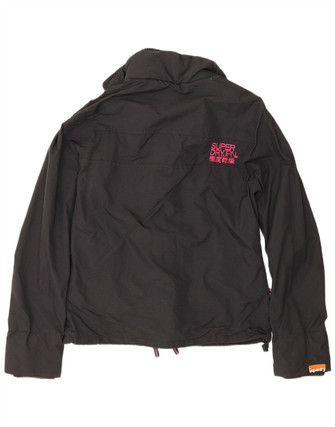 Superdry γυναικείο μπουφάν με κανονική εφαρμογή αντιανεμικό UK 16 μεγάλο μαύρο νάιλον