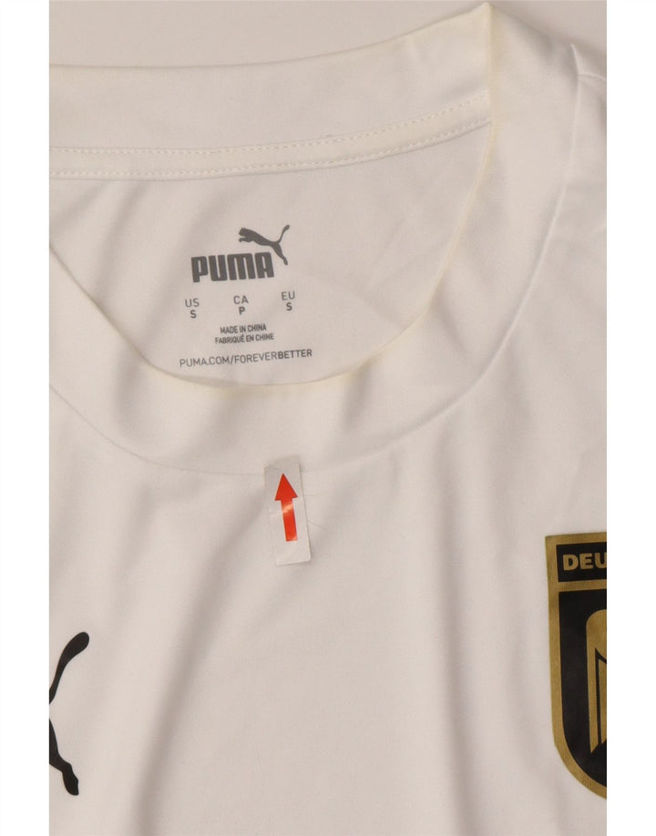Ανδρικό γραφικό μπλουζάκι Puma Deutshland Top Μικρό λευκό ριγέ πολυεστέρα